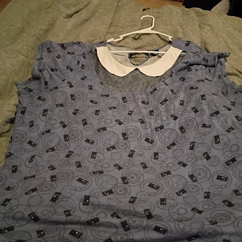 Doctor who Blue Blouse with White Collar